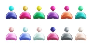 Asgari profil avatarı gerçekçi 3d simge koleksiyonu