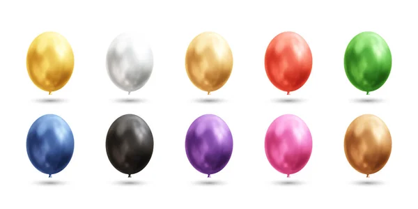 Färgglada Ballonger Realistisk Vektor Objekt Illustration — Stock vektor