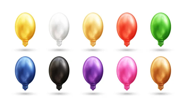 Ampoule Réaliste Illustration Vectorielle Icône Avec Différentes Couleurs — Image vectorielle