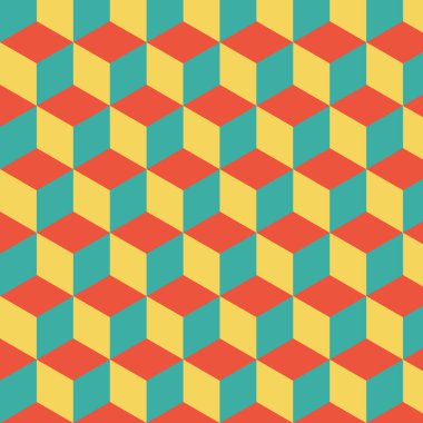 Geometrik soyut, dikişsiz vektör deseni. Sarı, turuncu, yeşil .