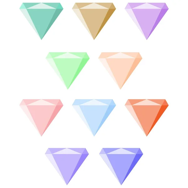 Web Set Flat Diamonds Vector Decoration — Photo