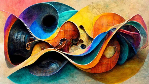 Abstract, Surreal, In the mind of a musician, hyper realistic. visualization of the process of creation of music. in the mind, with Vivid Colors, & 3d dimensionality,