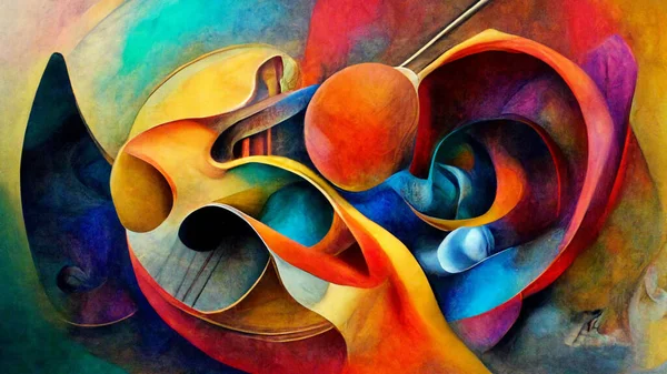 Abstract, Surreal, In the mind of a musician, hyper realistic. visualization of the process of creation of music. in the mind, with Vivid Colors, & 3d dimensionality,