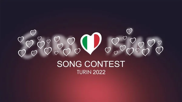 Eurovision 2022 Torino 2022 Song Konkurranse Italia 2022 Europeisk Musikkfestival – stockfoto