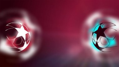 Champions League. Soccer ball on a blue background. Banner on the theme of football.