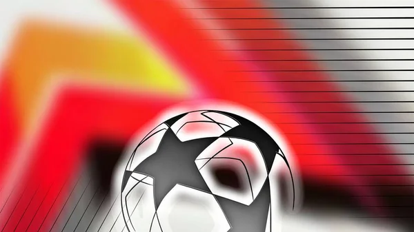 Champions League Soccer Ball Blue Background Banner Theme Football — Zdjęcie stockowe