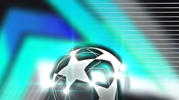 Champions League Soccer Ball Blue Background Banner Theme Football — Stockfoto