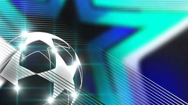 Champions League Soccer Ball Blue Background Banner Theme Football — ภาพถ่ายสต็อก