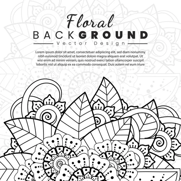 Mehndi Flower Decorative Ornament Ethnic Oriental Style Doodle Ornament Outline — Stock Vector