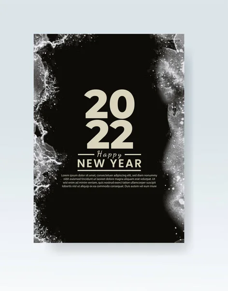 Feliz Ano Novo 2022 Poster Modelo Cartão Com Respingo Lavagem —  Vetores de Stock