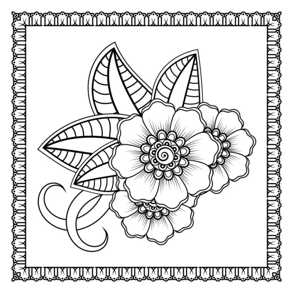 Άνθος Μέντι Για Χέννα Μέντι Τατουάζ Διακόσμηση Διακοσμητικό Στολίδι Εθνοτικό — Διανυσματικό Αρχείο