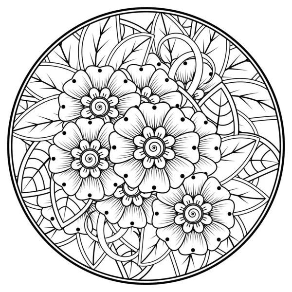 Mehndi Flor Henna Mehndi Tatuaje Decoración Adorno Decorativo Estilo Oriental — Archivo Imágenes Vectoriales
