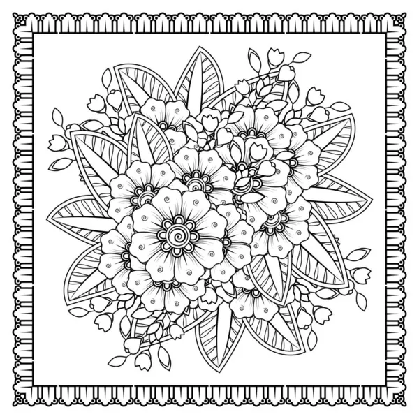 Mehndi Fleur Pour Henné Mehndi Tatouage Décoration Ornement Décoratif Style — Image vectorielle