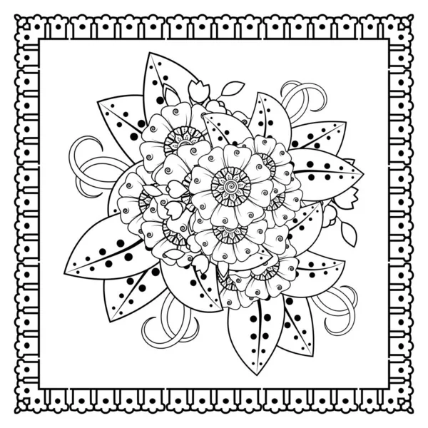 Mehndi Virág Henna Mehndi Tetoválás Dekoráció Dekoratív Dísz Etnikai Keleti — Stock Vector