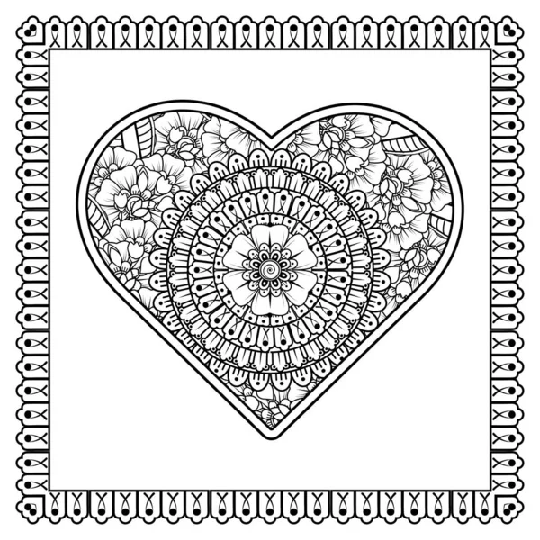 Цветок Мехнди Хны Менди Татуировки Украшения Декоративный Орнамент Этническом Восточном — стоковый вектор