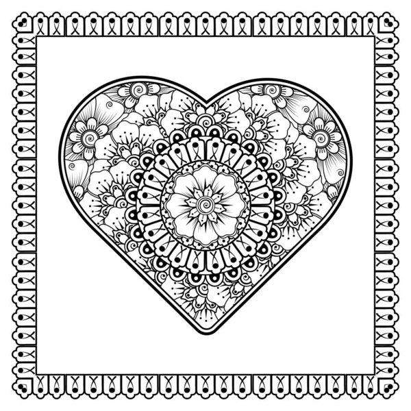 Mehndi Flower Henna Mehndi Tattoo Decoration Decorative Ornament Ethnic Oriental — Stock Vector