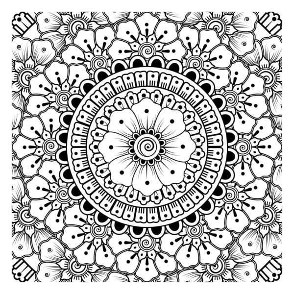 Mehndi Flower Henna Mehndi Tattoo Decoration Decorative Ornament Ethnic Oriental — Stock Vector