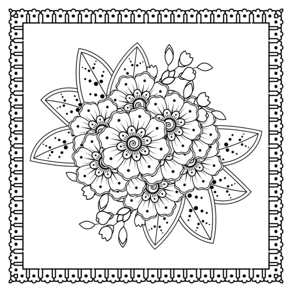 Mehndi Flor Henna Mehndi Tatuaje Decoración Adorno Decorativo Estilo Oriental — Vector de stock