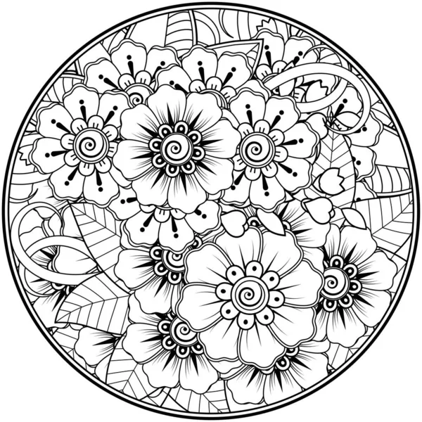 Mehndiho Květina Pro Hennu Mehndi Tetování Dekorace Dekorativní Ornament Etnickém — Stockový vektor