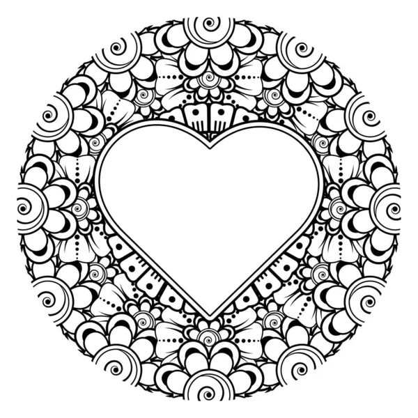 Мехді Квітка Хни Мехді Татуювання Прикраси Декоративний Орнамент Етнічному Східному — стоковий вектор