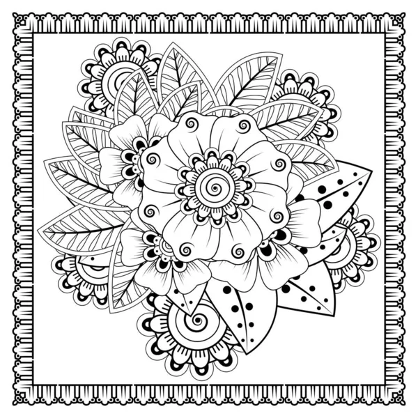 Mehndi Fleur Pour Henné Mehndi Tatouage Décoration Ornement Décoratif Style — Image vectorielle