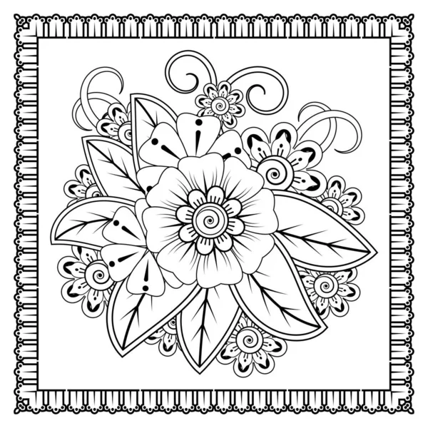 Mehndi Flower Henna Mehndi Tattoo Decoration Decorative Ornament Ethnic Oriental — Stock Vector