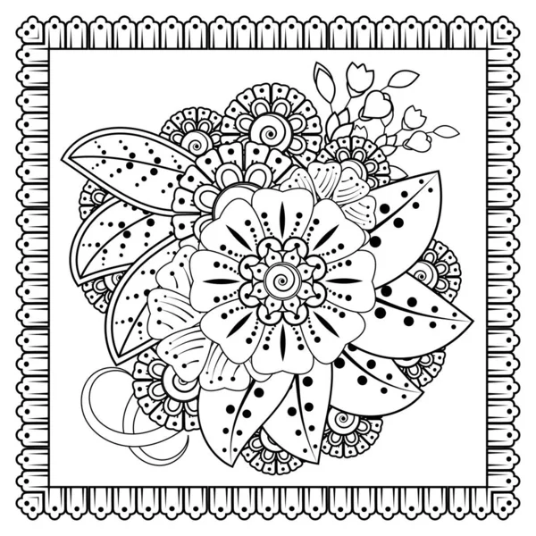 Mehndi Flower Henna Mehndi Tattoo Decoration Decorative Ornament Ethnic Oriental — Stock Vector