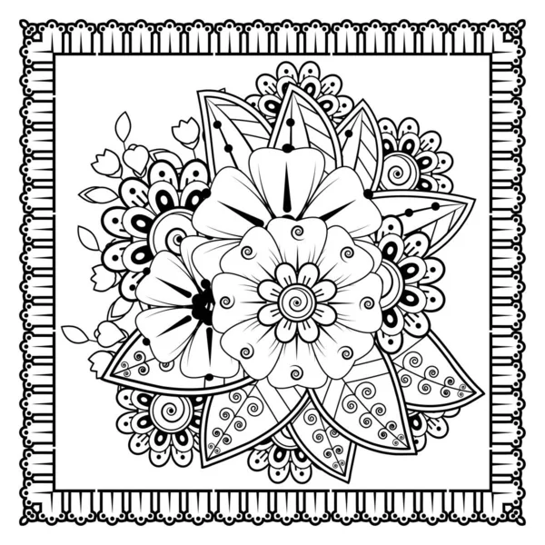 Mehndiho Květina Pro Hennu Mehndi Tetování Dekorace Dekorativní Ornament Etnickém — Stockový vektor