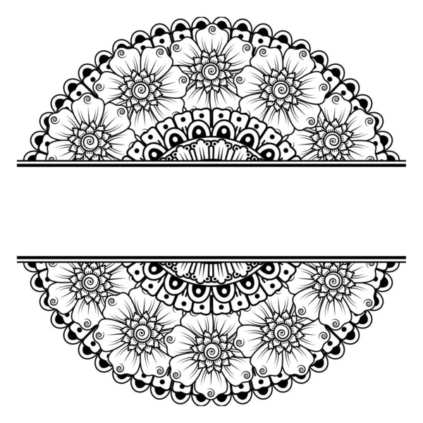 Mehndi 'nin kına, mehndi, dövme, dekorasyon çiçeği. Etnik oryantal tarzda dekoratif süs, karalama süsü, el çizimi. Boyama kitabı sayfası.