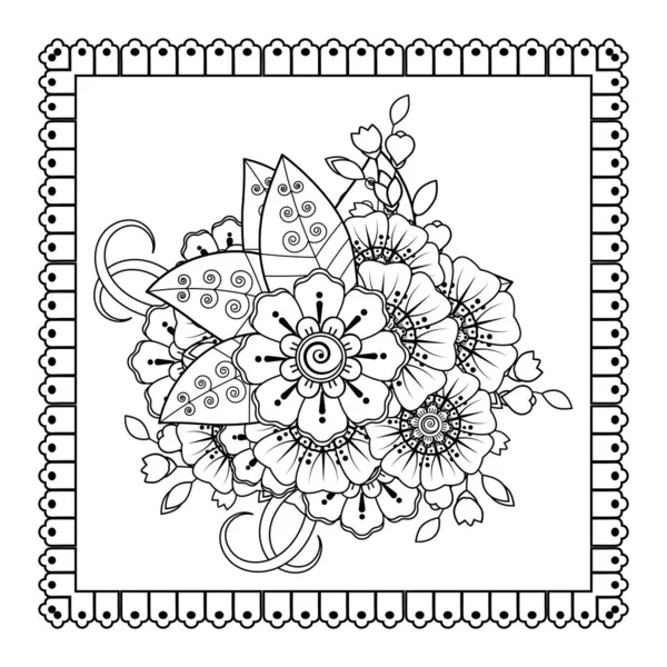 Mehndi Flor Para Henna Mehndi Tatuagem Decoração Ornamento Decorativo Estilo — Vetor de Stock