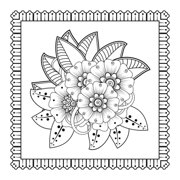 Mehndi Flor Henna Mehndi Tatuaje Decoración Adorno Decorativo Estilo Oriental — Archivo Imágenes Vectoriales