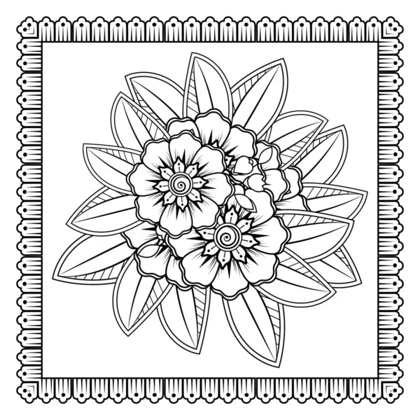 Mehndi Flor Henna Mehndi Tatuaje Decoración Adorno Decorativo Estilo Oriental — Vector de stock