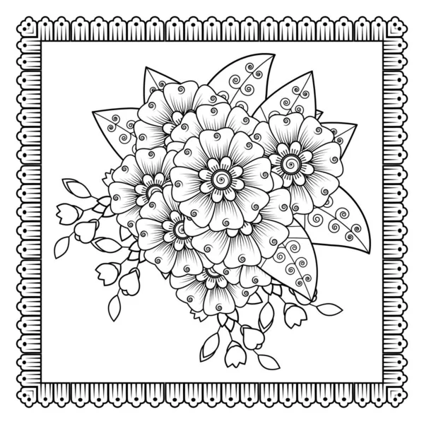 Mehndi Flor Henna Mehndi Tatuaje Decoración Adorno Decorativo Estilo Oriental — Vector de stock