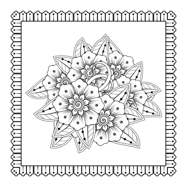 Mehndi Flor Henna Mehndi Tatuaje Decoración Adorno Decorativo Estilo Oriental — Vector de stock