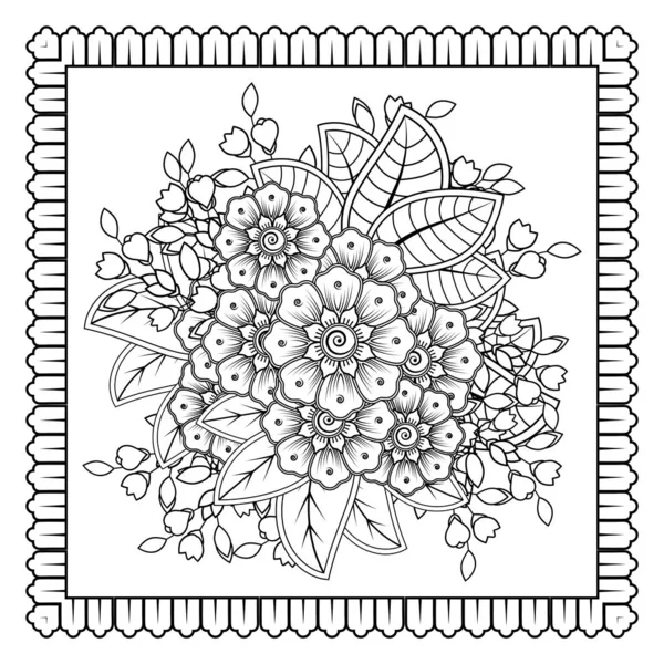 Mehndi Flor Para Henna Mehndi Tatuagem Decoração Ornamento Decorativo Estilo — Vetor de Stock