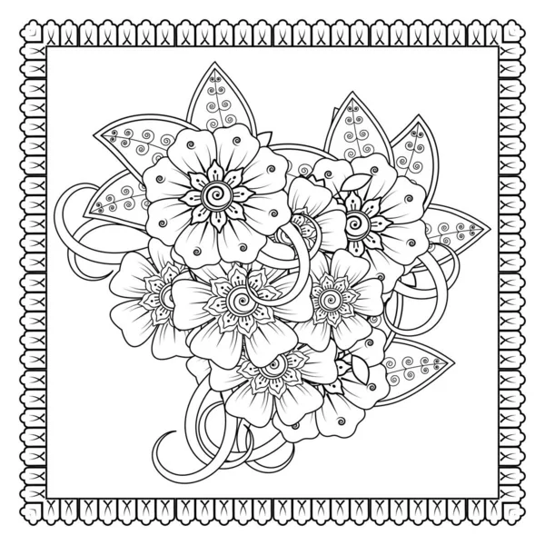 Mehndi Flower Henna Mehndi Tattoo Decoration Decorative Ornament Ethnic Oriental — Stock Vector