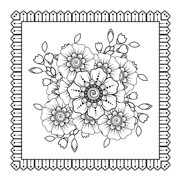 Mehndi Flor Henna Mehndi Tatuaje Decoración Adorno Decorativo Estilo Oriental — Vector de stock