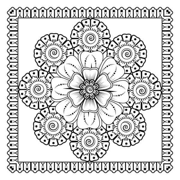 Mehndi Bloem Voor Henna Mehndi Tatoeage Decoratie Decoratieve Ornament Etnische — Stockvector