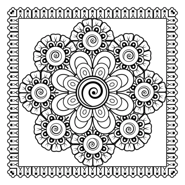 Mehndi Virág Henna Mehndi Tetoválás Dekoráció Dekoratív Dísz Etnikai Keleti — Stock Vector