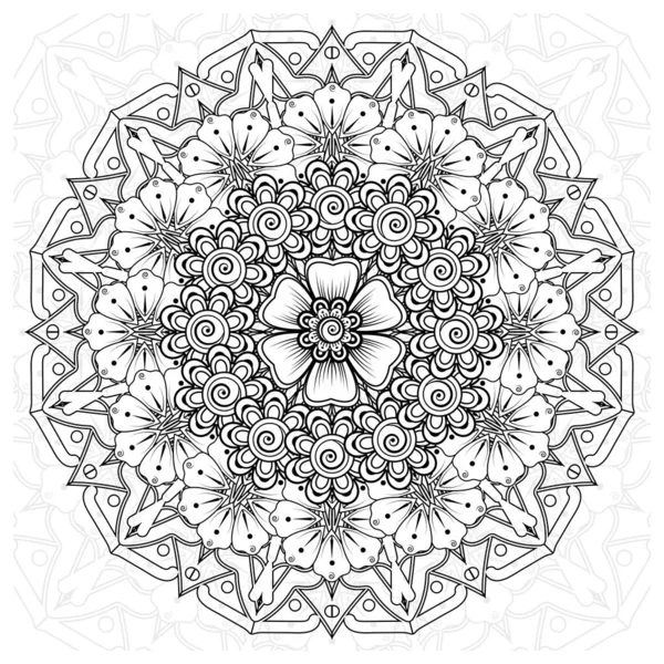 Mehndi Floare Pentru Henna Mehndi Tatuaj Decorare Ornament Decorativ Stil — Vector de stoc