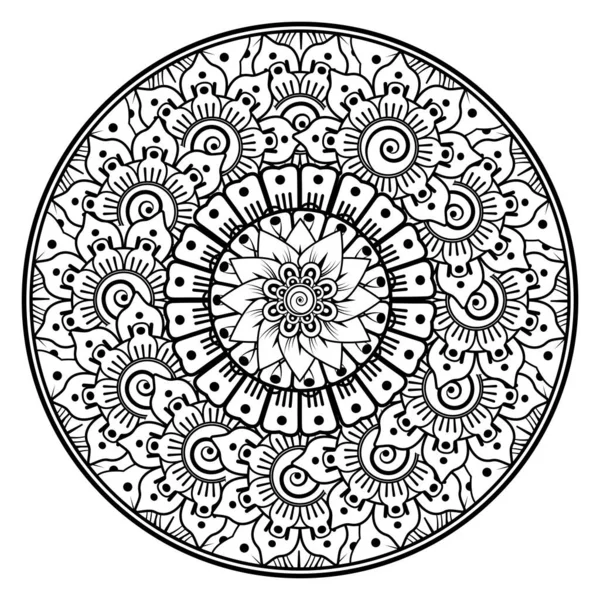 Kwiat Mehndi Dla Henny Mehndi Tatuaż Dekoracja Dekoracyjna Ozdoba Etnicznym — Wektor stockowy