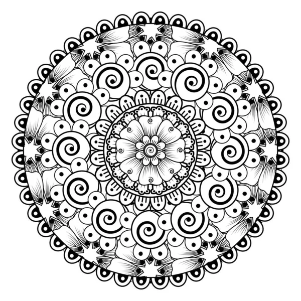 Mehndi Bloem Voor Henna Mehndi Tatoeage Decoratie Decoratieve Ornament Etnische — Stockvector