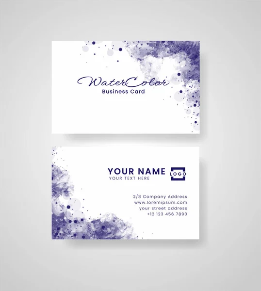 Abstract Splashed Watercolor Business Card — Stock Vector