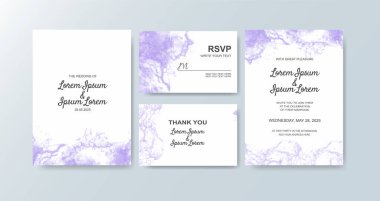 Soyut suluboya arkaplan içeren düğün davetiyesi