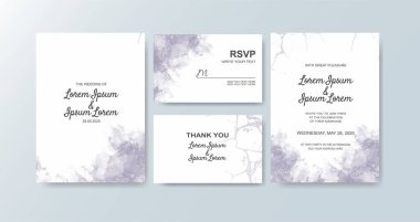 Soyut suluboya arkaplan içeren düğün davetiyesi