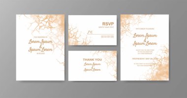 Soyut suluboya arkaplan içeren düğün davetiyesi