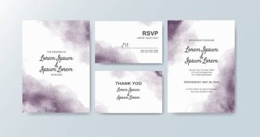 Soyut suluboya arkaplan içeren düğün davetiyesi