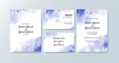 Soyut suluboya arkaplan içeren düğün davetiyesi