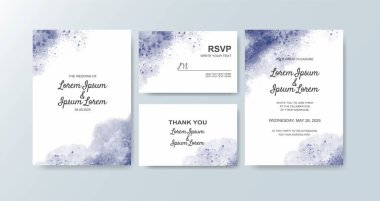 Soyut suluboya arkaplan içeren düğün davetiyesi