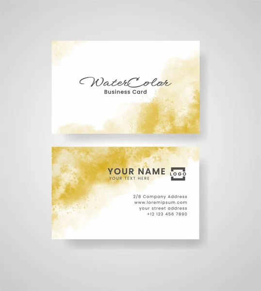 Abstract Splashed Watercolor Business Card — Stock Vector